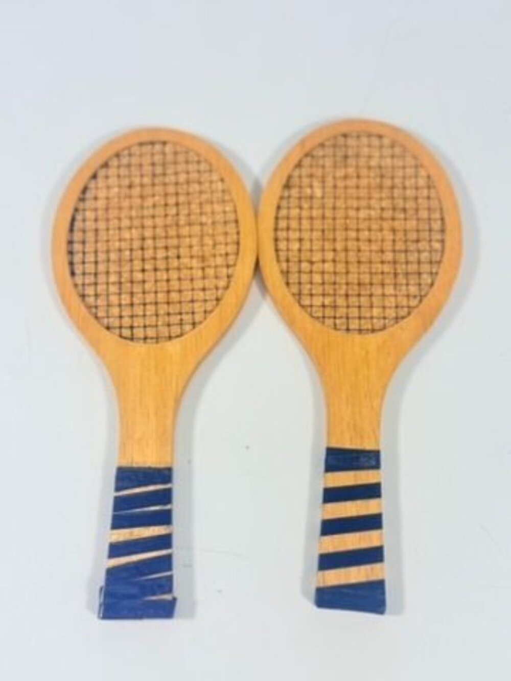 Coaster Set Cork and Wood Tennis Rackets Set 6 Unique Barware Vintage Gifts Serv - Picture 4 of 12